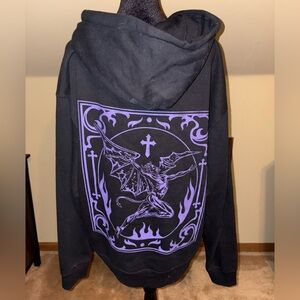 Urban Outfitters Black Hoodie with Purple Graphic